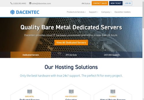 Dacentec: Reliable Hosting Solutions with Carrier-Grade Infrastructure [2024 Review]